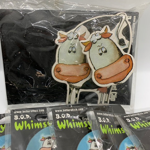 Magnet Note Pads & Magnetic Clip Lot B.O.P. Whimsy COWS - Picture 2 of 6